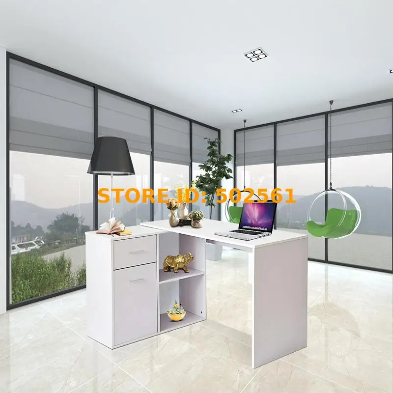 

Multi-configuration Corner Desk With Cupboard/shelves In White dropshipping