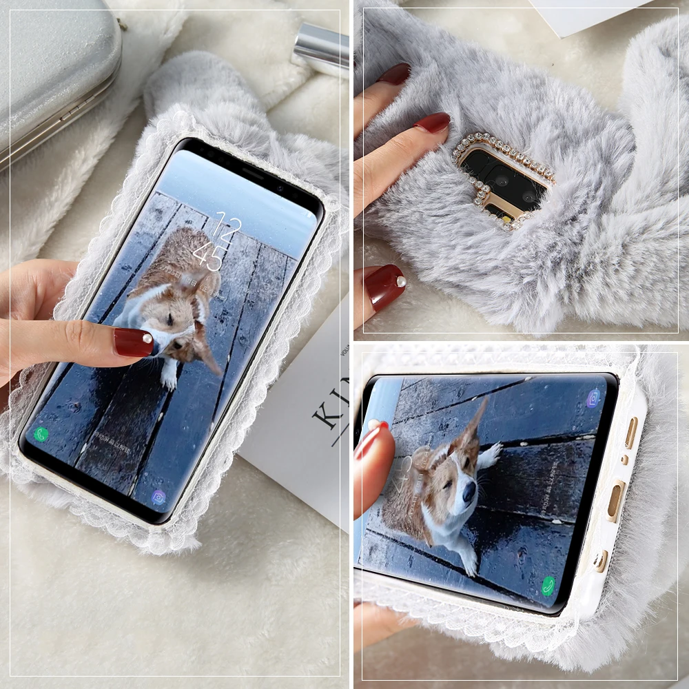 KISSCASE с милыми заячьими ушками чехол на samsung S8 S9 плюс примечание 9 самсунг а5 2017