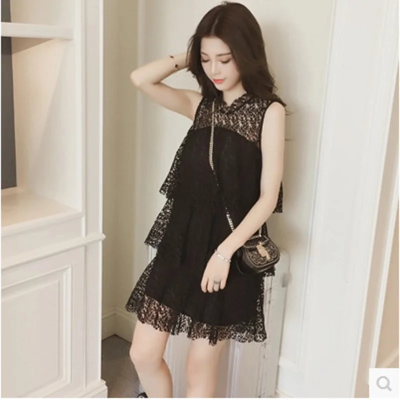 

HI BlOOM Summer Sweet 3 Color Maternity Lace Dress Print Pregnant Casual O-Neck Dresses For Women Lady Pregnancy Clothes HOT