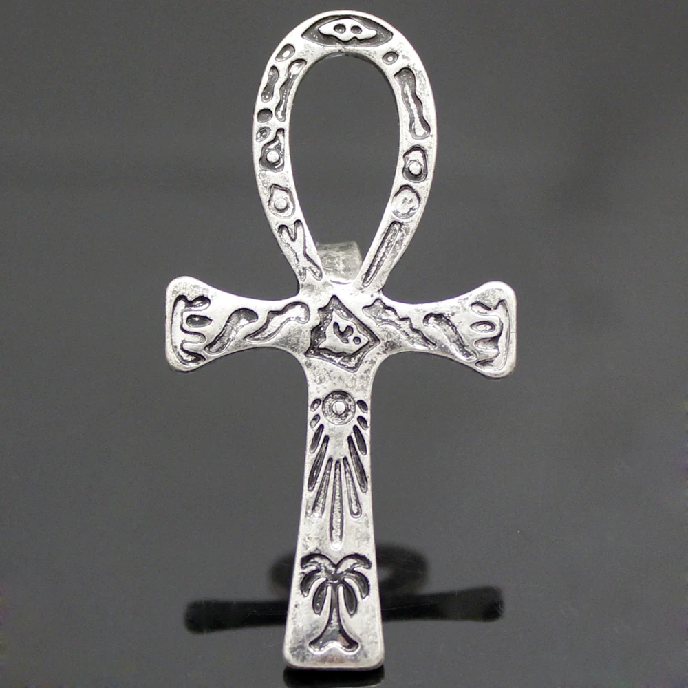 Старинная бронза серебро покрытое этническое египетское жизни резное Ankh крест