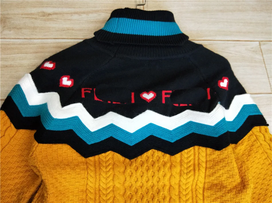 New College Wind Turtleneck Sweaters Women Winter 2018 Jumpers Knitted Clothes Fashion Striped Oversized Pullover Female Sale