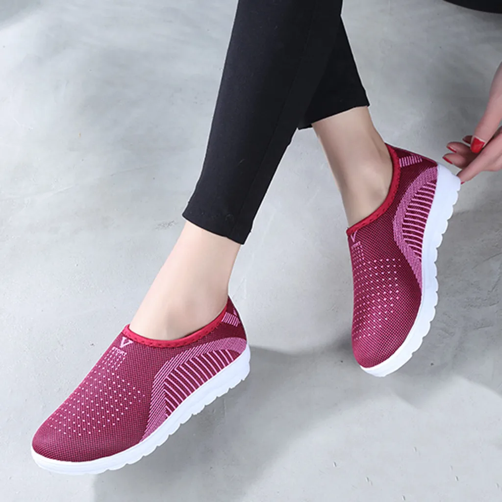 Красный Женские повседневные кроссовки; tenis feminino; повседневные женские кроссовки; tenis feminino; дышащие женские слипоны; zapato mujer;#3 - Цвет: Красный