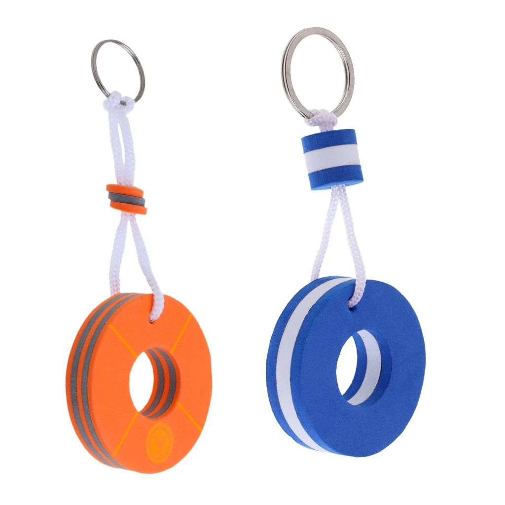 

2pcs Buoy Shape Floating Keyring Key Chain for Marine Boat Outboard Sailing Kayak Fishing Watersports Key Rings
