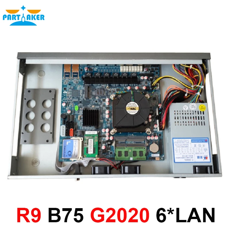 

Hotspot server 1U Firewall router with 6 intel PCI-E 1000M 82853V LAN Intel Pentium G2010 2.8G Mikrotik ROS etc 2G RAM 8G SSD