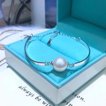 

925 Silver Bracelet Settings Findings Mountings Base Parts Bangle for Akoya Edison Pearls Jade Coral Beads