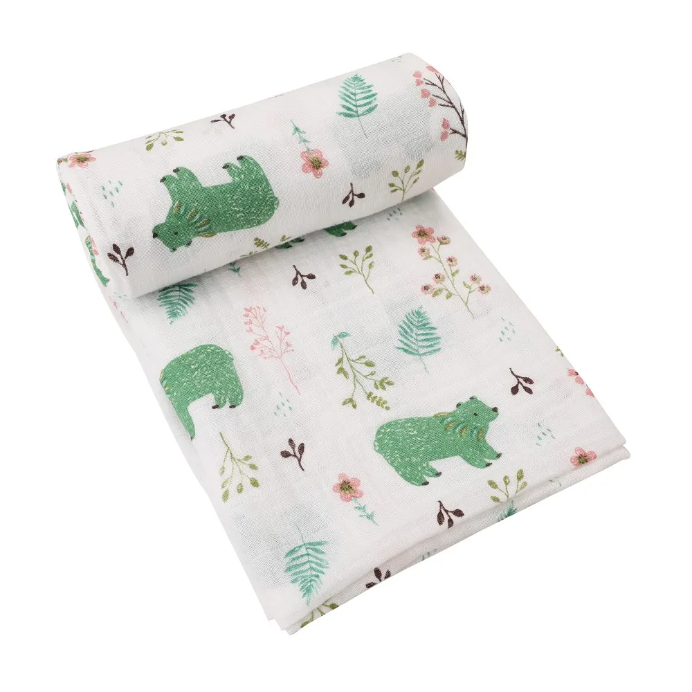 Muselina algodón bebé Swaddles suave recién nacido mantas de baño de gasa para bebé saco de dormir funda para cochecito - Цвет: SMA0013