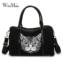 Winmax холщовые дорожные сумки большой емкости женские модные сумки с кошкой для переноски багажа вещевые сумки Сумка-тоут для путешествий Сумки на одно плечо
