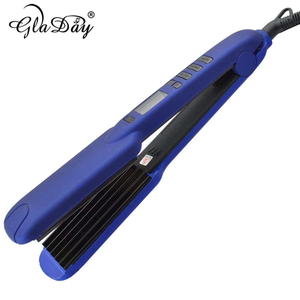 

GLADAY Professional Ceramic Hair Crimper Curler Corn Waver Corrugated Iron Plate Hair Curling Iron 100-240V