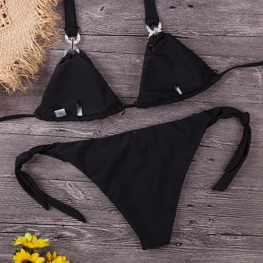 Mulheres Sexy Cristal Rhinestone bikini swimwear feminino