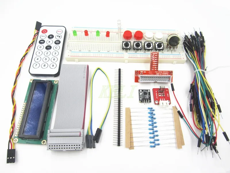 1 комплект Raspberry PI Kit макетная плата 1602 lcd GPIO адаптер кабель светодиодный датчик