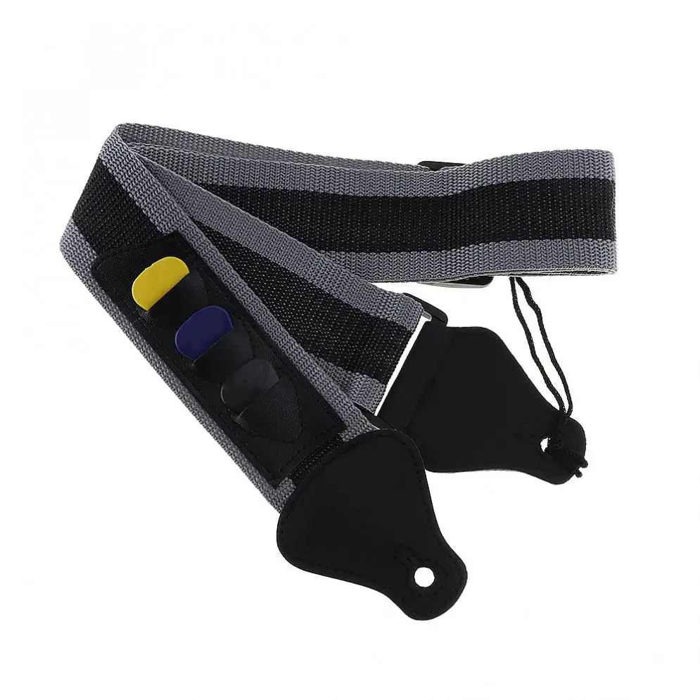 Adjustable 80 130cm Nylon Guitar Strap Guitarra Pick Holder Strap with