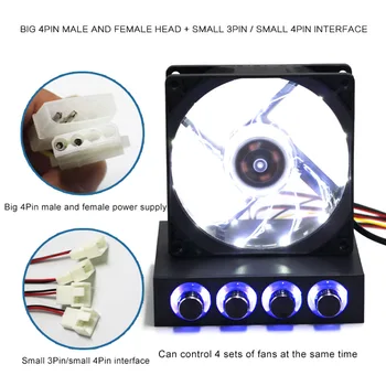 

Fan Hub Speed Controller Regulator 4 Way 4 Knobs Speeder for Computer Case GDeals