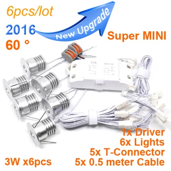

6pcs/lot mini 3w led exhibition light lamp 60D dimmable led ceiling downlight 110-240v led spot light indoor led lighting driver