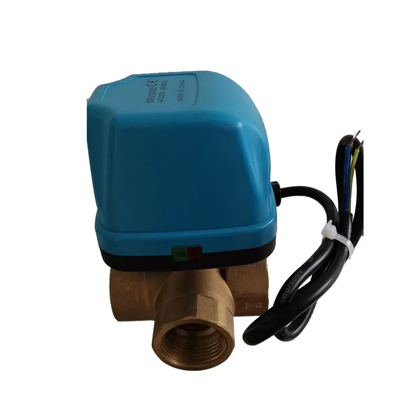 

G1-1/4 ''DN32 three Ways 220V Three-wire Two Control Motorized Minitype Brass Ball Valve G Pipe Thread Connect