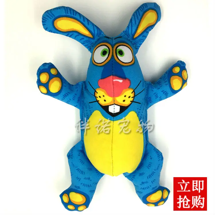 Blue Rabbit crinkle squeaky dog toy pet toy for dog puppy cotton funny