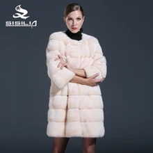 SISILIA 2016 New Women Mink Fur Coats Genuine Leathe Good Quality Mink Fur Coat Women Natural Coats Of Mink Fur Sell Well