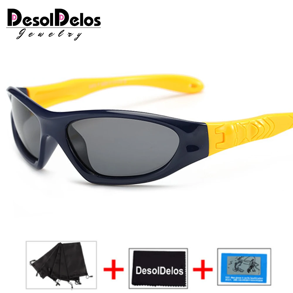 DD детские защитные поляризованные солнцезащитные очки TAC детские солнцезащитные очки для девочек и мальчиков, уличные очки Polaroid, солнцезащитные очки для младенцев UV400 - Цвет линз: dark blue yellow