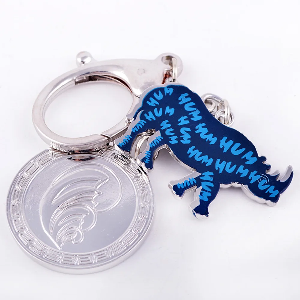

Feng Shui Blue Rhinoceros Anti Burglary Amulet Keychain charm or handbag hanging W1071 rhino key chain