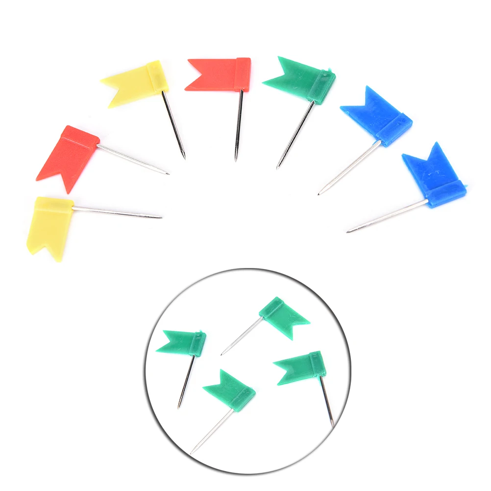 Высокое качество, 50 шт., Новое поступление, цветные флаги, нажимные булавки, офисные школьные принадлежности, пробковая доска, карта для рисования