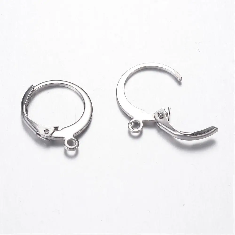 100 Pairs 304 Stainless Steel Lever Back Hoop Earrings for Jewelry