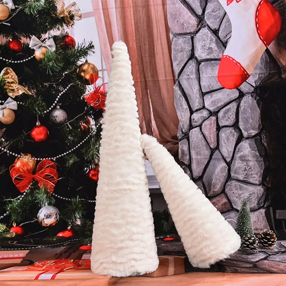 

New Melange Velvet All White Artificial Christmas Tree Home Creative Decorations Desktop Ornaments Christmas Decoration Supplies