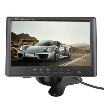 

7" Car Monitor Color TFT LCD Screen 800*480 2 Channel Video Input for Auto Reverse Camera DVD with Remote Controller DC 12V/24V