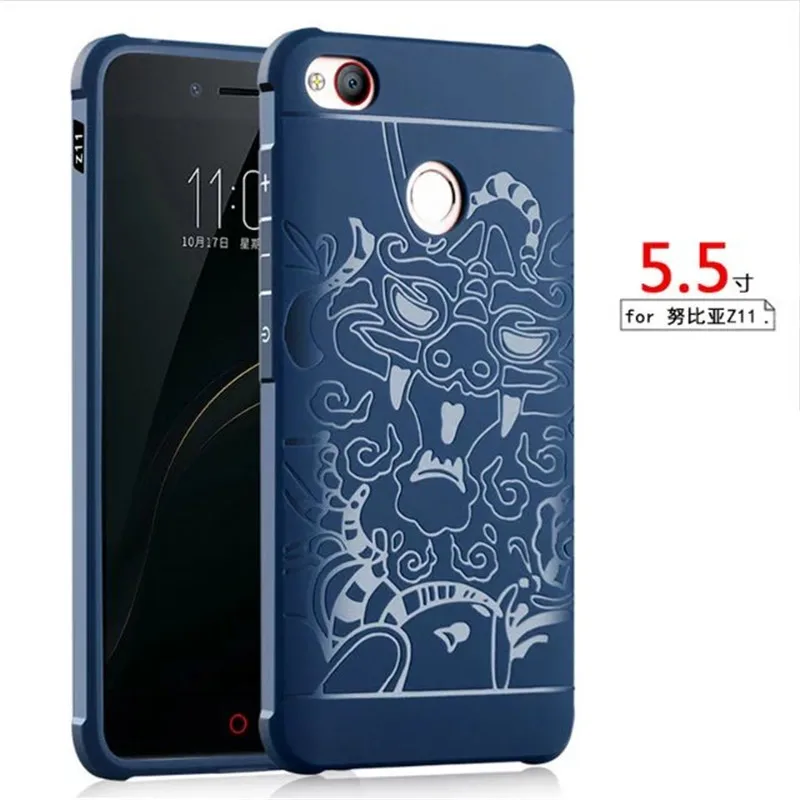 64GB 5 5 3D Carved Dragon Back Cover Capa For ZTE Nubia Z11 High Quality Soft
