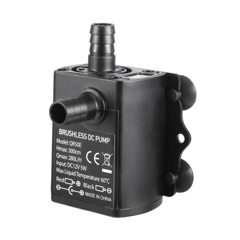 Ультра тихий мини Бесщеточный DC водяной насос 12V 5W 280L/H лифт 300 см погружной фонтан