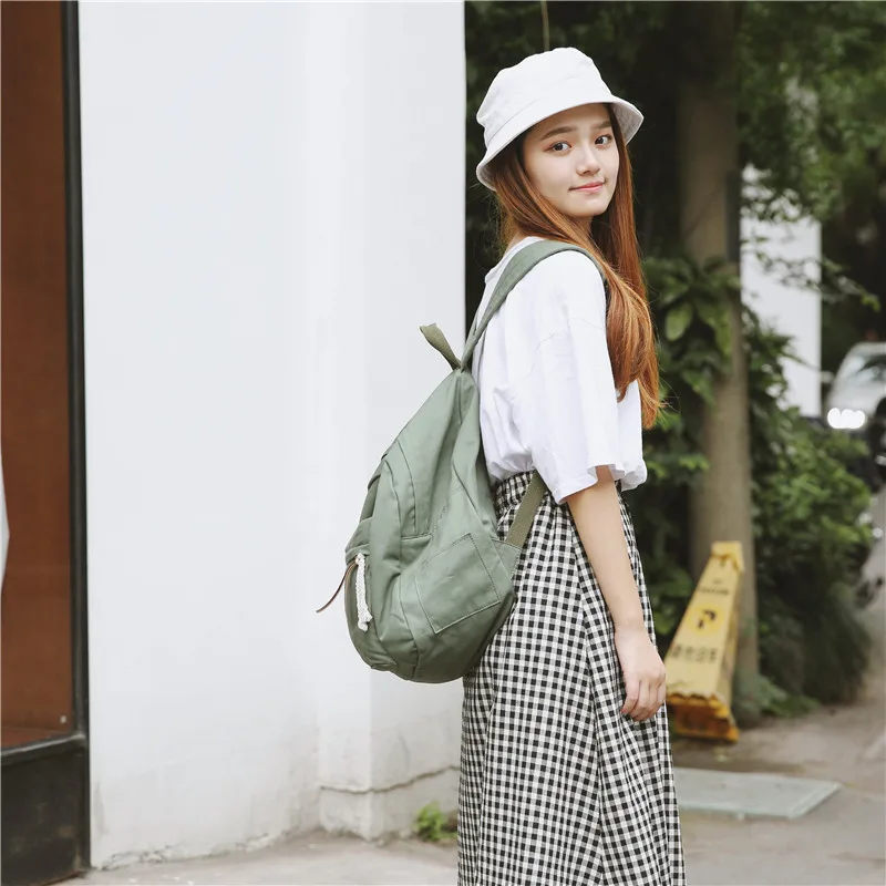 Menghuo Women Backpack for School Teenager Girls Vintage Stylish School Bag Ladies Cotton Fabric Backpack Female Bookbag Mochila (71)