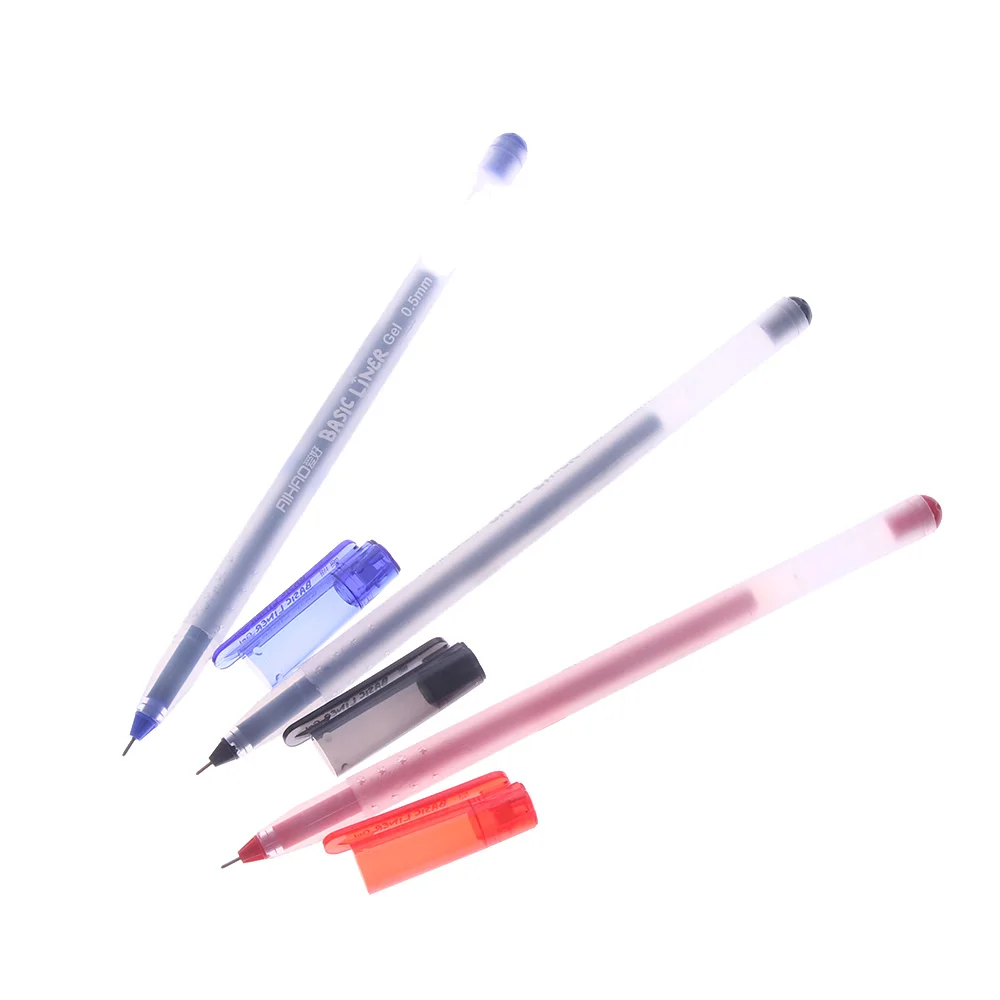 12 шт./партия основные гелевые ручки синего, красного, черного цвета, чернила 0,5 мм, шариковая ручка, канцелярские принадлежности для офиса, школьные принадлежности