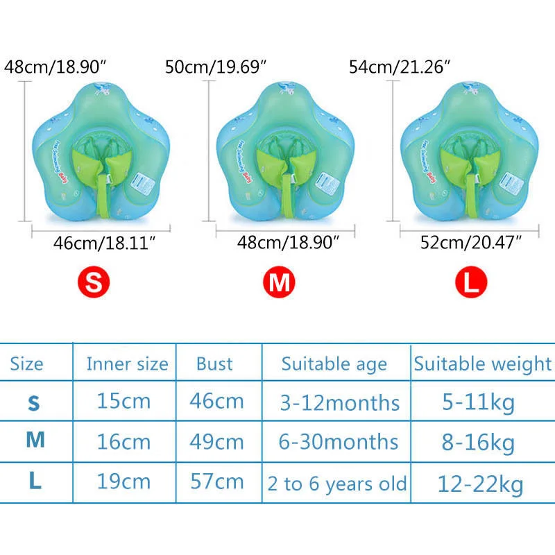 

Large Buoyancy Baby Swim Inflatable Ring Collar Newborn Baby Swim Ring Double Balloon ALS88