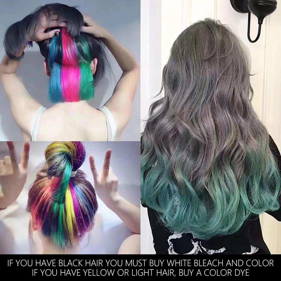 Teayason Hair Color Wax Palette Blue Red Green White Hair Dye