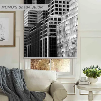 

MOMO Thermal Insulated Blackout Fabric Custom Scenic Window Curtains Roller Shades Blinds,PRB set232-237