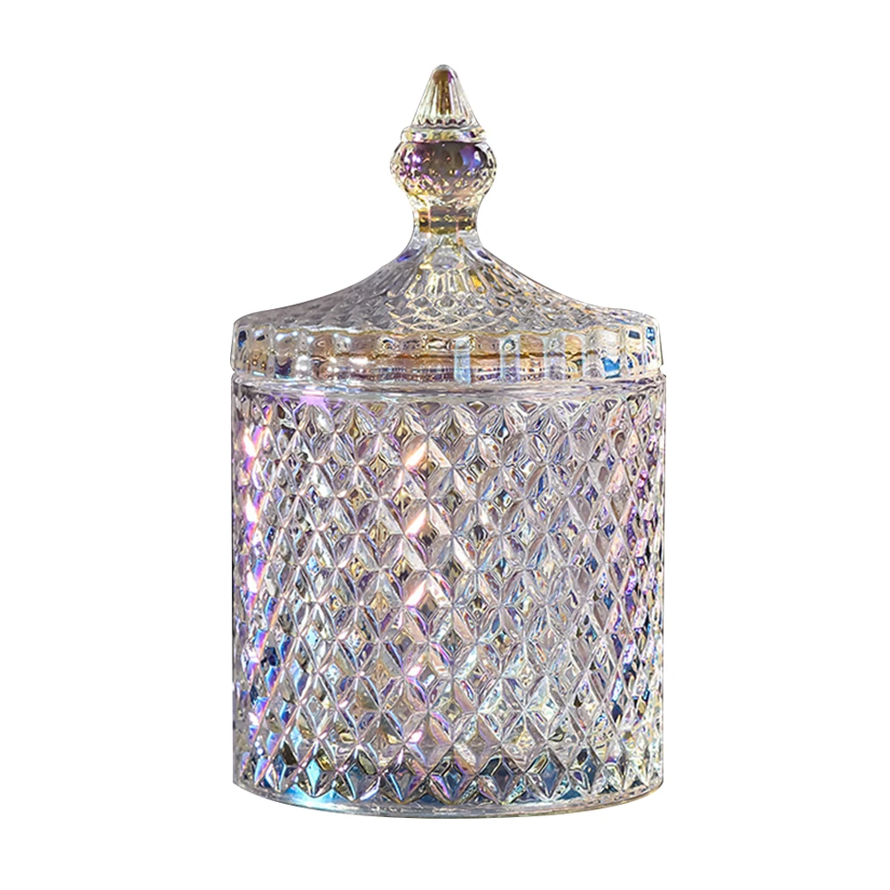 

1PC Snack Decorative Cookie Storage Container Crystal Candy Dish Crystal Jar Candy Jar For House Decoration