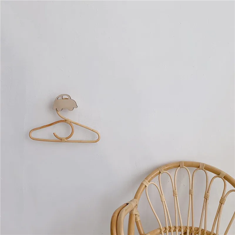 Rattan Clothes Hanger Nordic Style Kids Garments Organizer Rack Children Adults Hanger Kids Room Decoration Hangers for Clothes