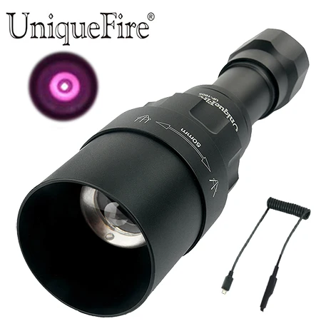 UniqueFire 1605 USB Перезаряжаемый T50 IR 940nm светодиодный светильник-вспышка инфракрасный светильник 50 мм выпуклая линза ночное видение фокусировка регулируемый фонарь - Испускаемый цвет: Torch  and Switch