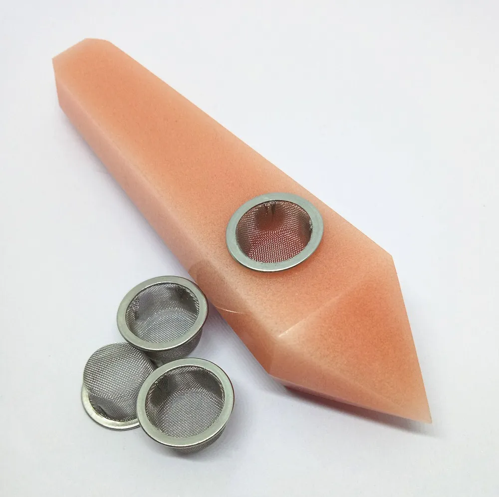 3.8 4.2''Drop shipping Natural pink Luminous Quartz Point pipe Gemstone