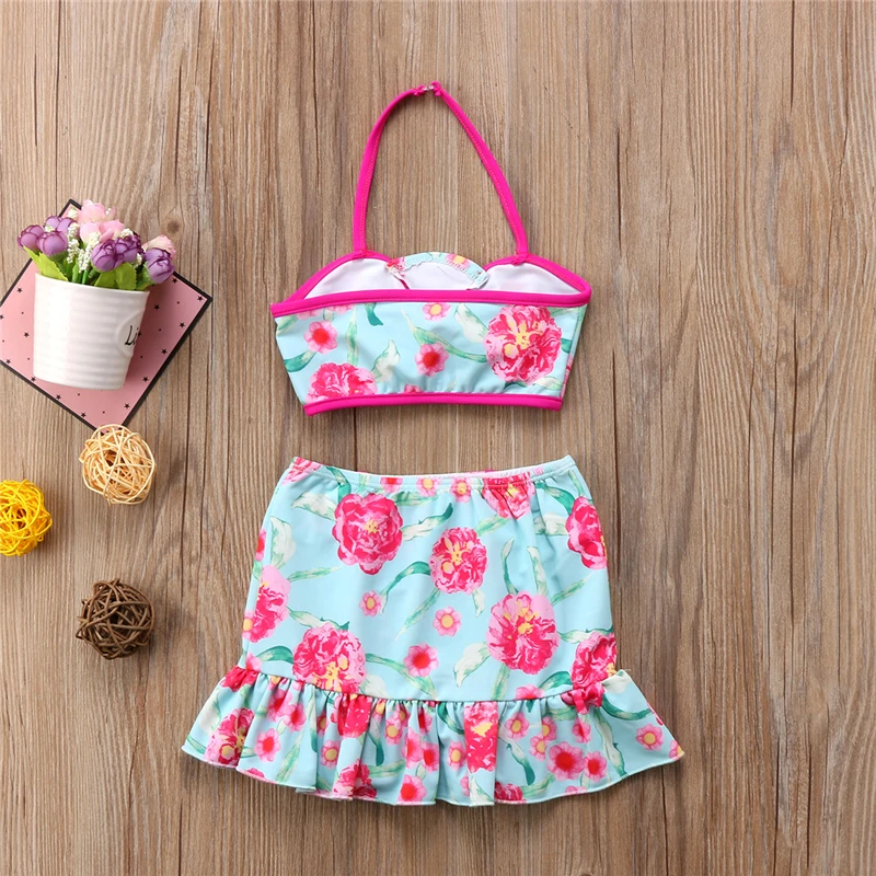Girls Swimwear+Cover Up 2018 Summer Girls Bikini Set Skirts Flower Printing Cove up Beachwear 3PCS Baby Swimsuit Bathing Suits Girls Swimwear+Cover Up 2018 Summer Girls Bikini Set Skirts Flower Printing Cove up Beachwear 3PCS Baby Swimsuit Bathing Suits