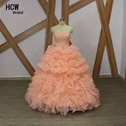 Румяна розовый сладкий 16 бальное платье Quinceanera платье чудесное оборками из органзы Милая с плеча Сексуальная Бальные платья