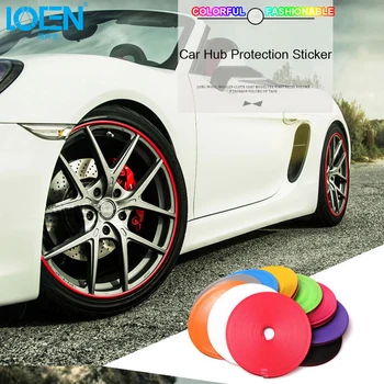 

8M 10 Color Car Wheel Hub Tire Sticker Decal Car Decorative Strip Wheel Rim Protection Care Covers for golf Opel Toyota Mazda