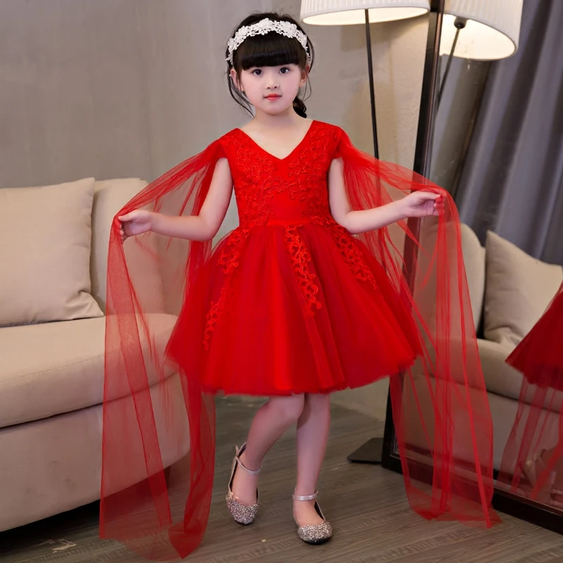 2017Girls Children Luxury Elegant V-Neck Embroidery Lace Princess Dress Kids Red Color Wedding Birthday Dress Pageant Tutu Dress цена 2017Girls Children Luxury Elegant V-Neck Embroidery Lace Princess Dress Kids Red Color Wedding Birthday Dress Pageant Tutu Dress цены онлайн