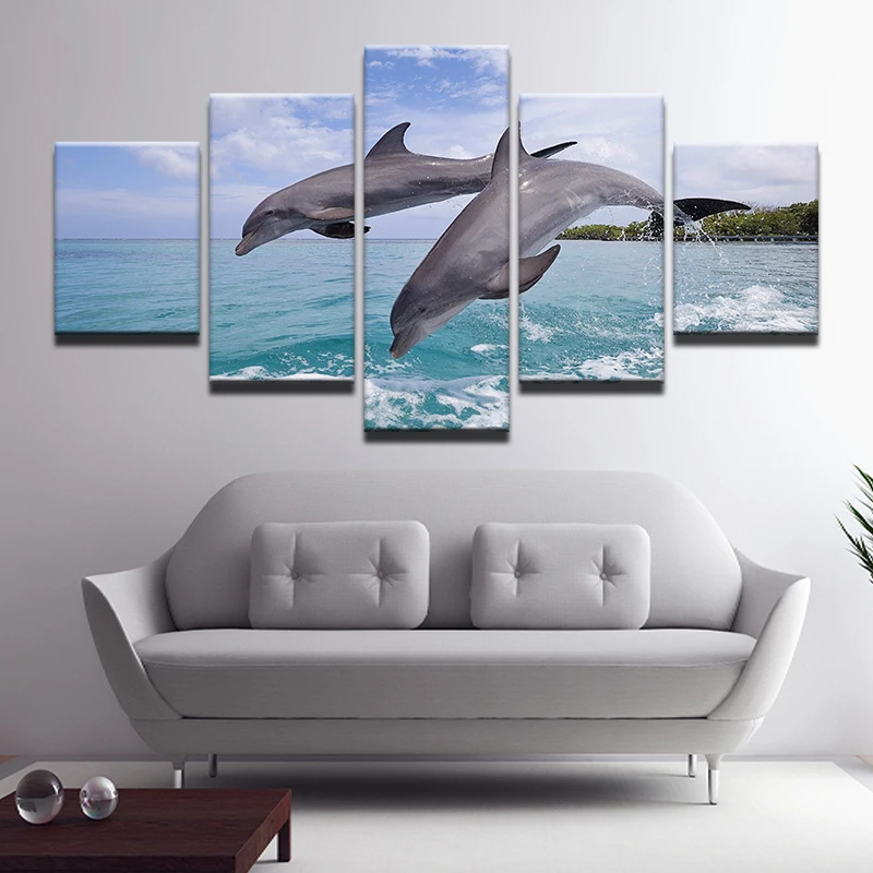 

Hot Sale Dolphin Style Canvas Painting Pictures On The Wall Print Paintings Home Decor Canvas Wall Art Modular Photos Frame