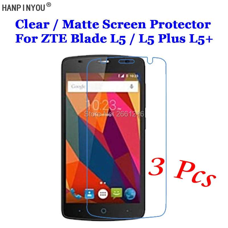 3 шт./лот для ZTE Blade L5/L5 Plus L5 + 5 0 &quotновый HD прозрачный/антибликовый матовый передний
