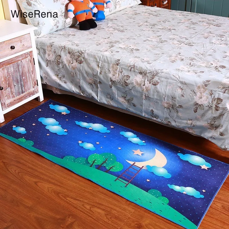 Прекрасный Moon Star Zoo Детский ковер с рисунком прикроватная тумбочка для спальни Chiar кухонные Половики Туалет нескользящий коврик милые дети играть ковровое покрытие
