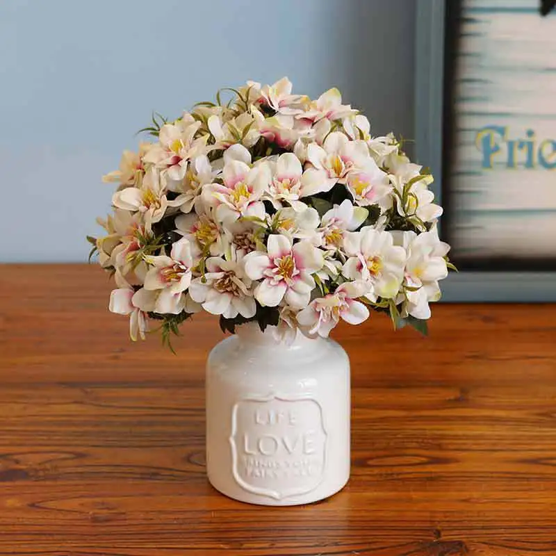 1 букет Delphinium Шелковый цветок Искусственные цветы фото реквизит поддельные Листья Свадебные вечерние украшения для дома