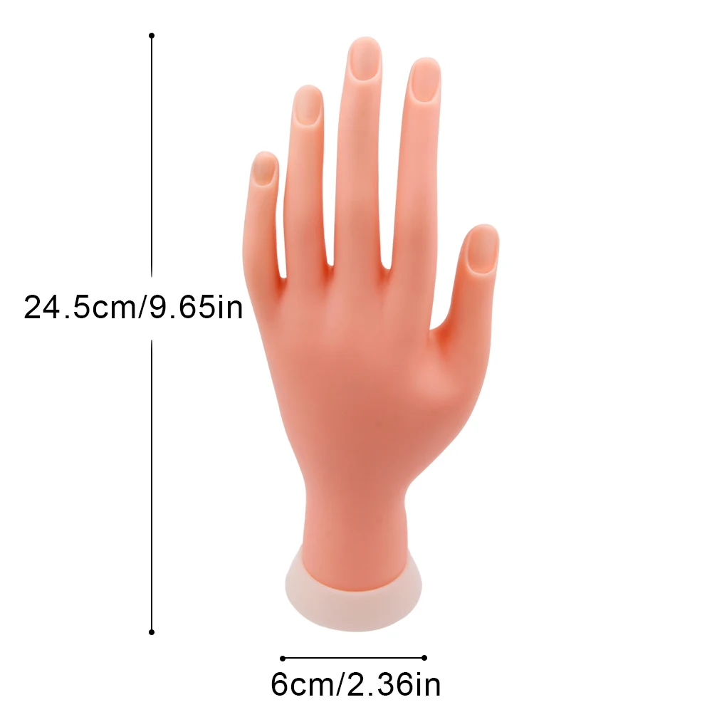 1Pcs Nail Art Training Display Model Hand Soft Flexible Silicone Salon Practice Bendable Mannequin DIY False Hand Manicure Tools