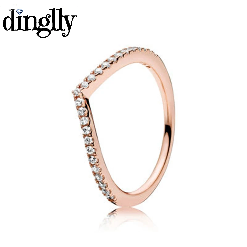 

DINGLLY Love Heart Brands Wishes Blinking Ring Rose Gold Color Shimmering Ring For Women Lovers Girls Jewelry Gifts