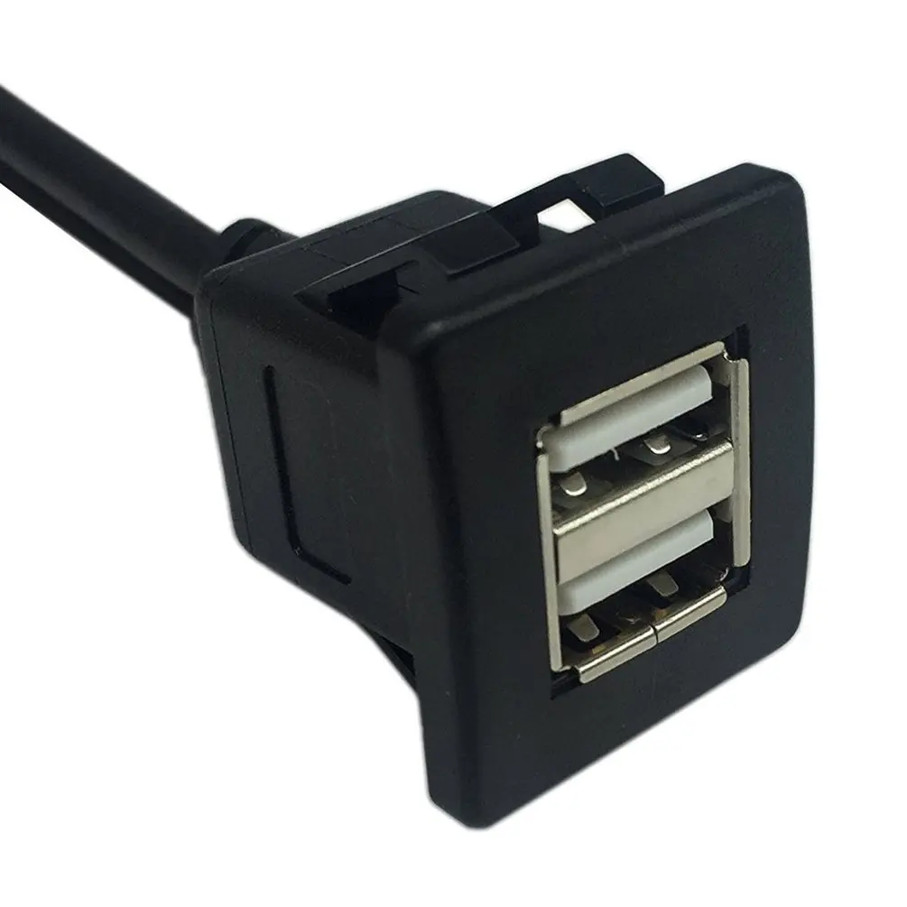 USB2.0 флеш-кабель 1 м/2 м двойной/один usb-порт расширение флеш-панели кабель для монтажа на панели для машины, лодки, мотоцикла