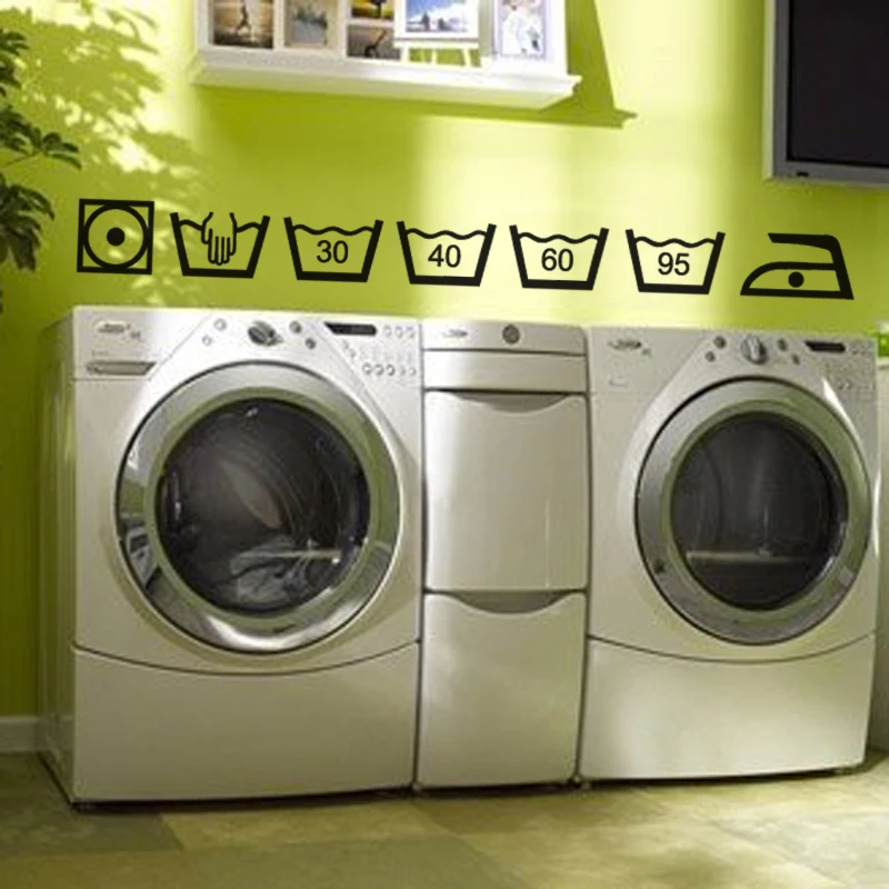 KUCADA Laundry room логотип Ванная комната Цитата Водонепроницаемый Стикеры двери Стекло Стикеры s DIY виниловые Книги по искусству стены Стикеры WP2345