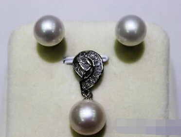 

Miss charm Jew.653 White fresh water pearl Earring 9-10.5mm set Alloy "Handmade